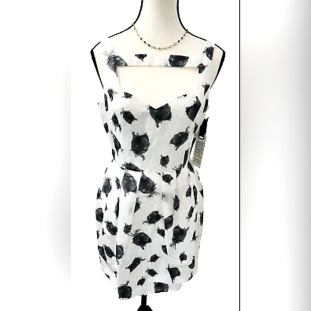 Vintage Style BB Dakota Floral Sleeveless A Line Mini Silk Dress Layered Y2K  4